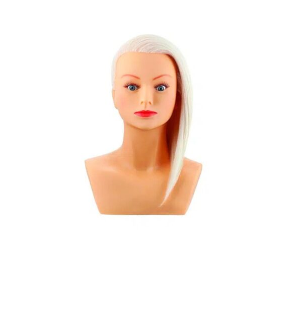 CLOE : Tête femme blanche 30cm - Cheveux 100% poil de yack